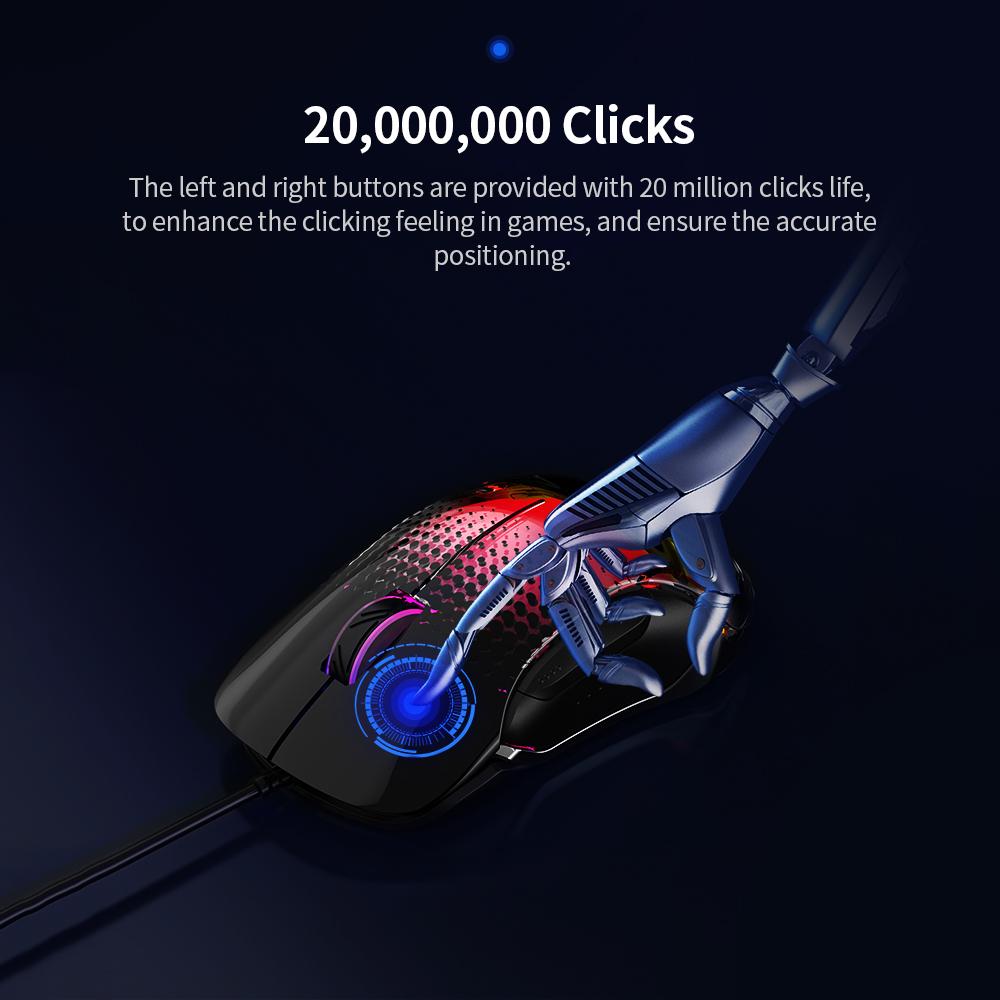 Chuột chơi game có dây Ajazz AJ358 Công thái học 10000DPI cho máy tính để bàn,máy tính xách tay