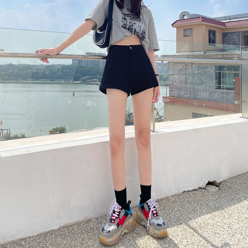 Quần đùi nữ, quần short nữ kaki basic hàn quốc màu đen size S M L SKUQ-09A