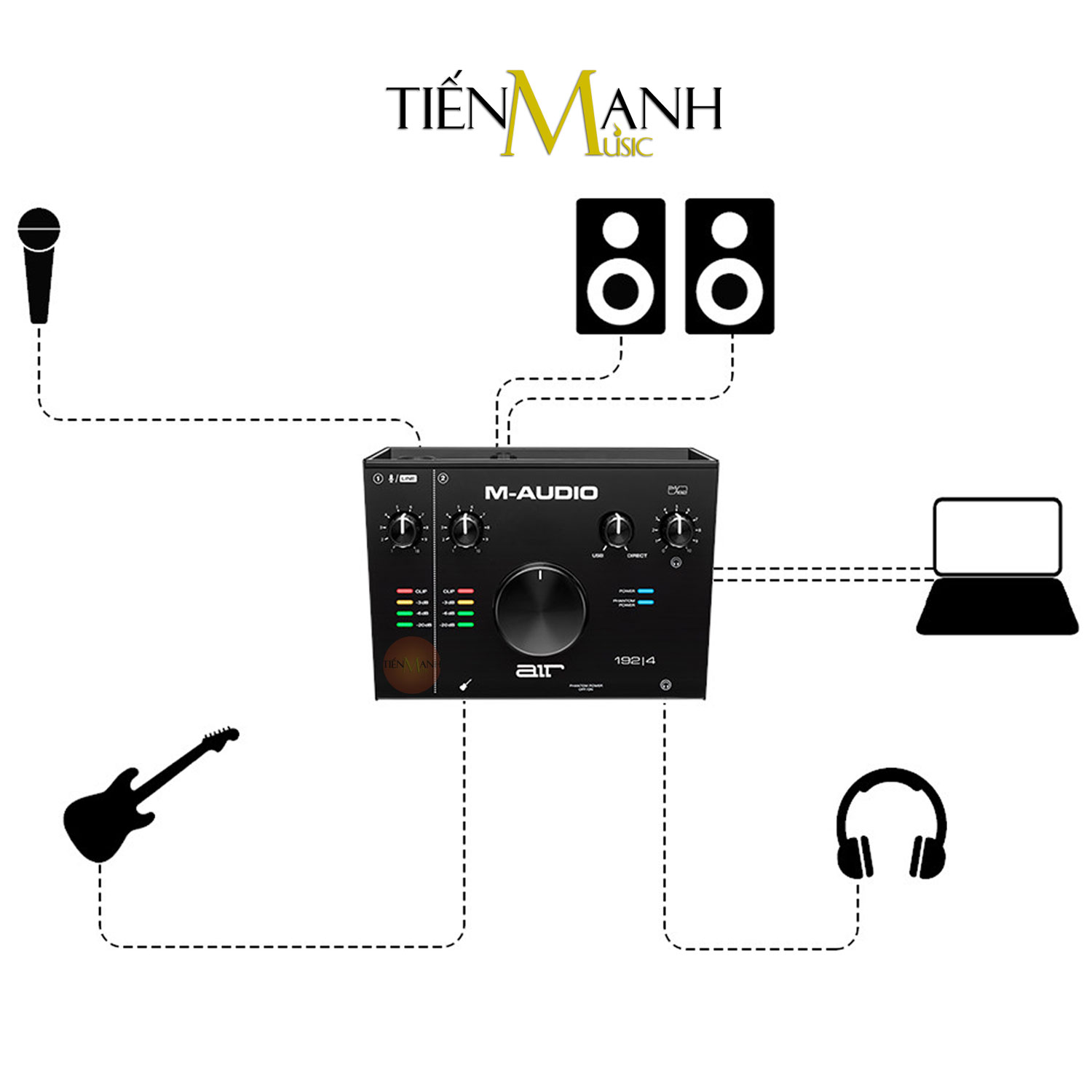 Hình ảnh Soundcard M-audio Air 192x4 Bộ Thu Âm Thanh và Livestream 192 4 Audio Interface 192/4 Sound Card Audio 192|4 Hàng Chính Hãng - Kèm Móng Gẩy DreamMaker