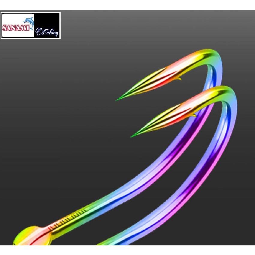 Lưỡi Câu Cá CJF, Lưỡi Câu TiTan 7 Màu Có Ngạnh  Cao Cấp Chuyên Câu Đài,Câu Đơn LC-8