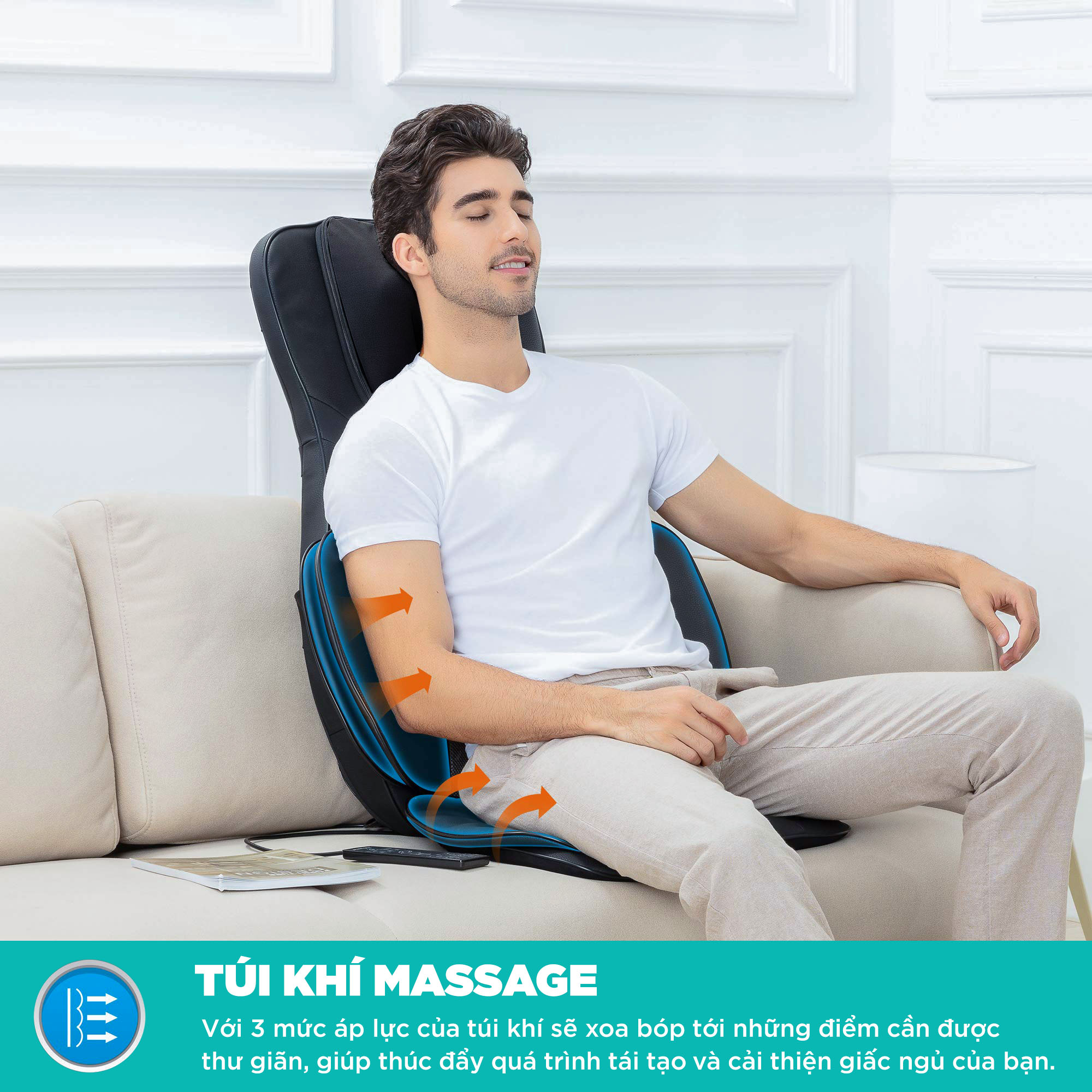 Đệm, Ghế Massage Cao Cấp KingTech KC-700 - Máy Mát Xa Lưng, Cổ Vai Gáy Chế Độ 3D Chuyên Sâu, Kết Hợp Tính Năng Nhiệt, Túi Khí - Hàng Chính Hãng