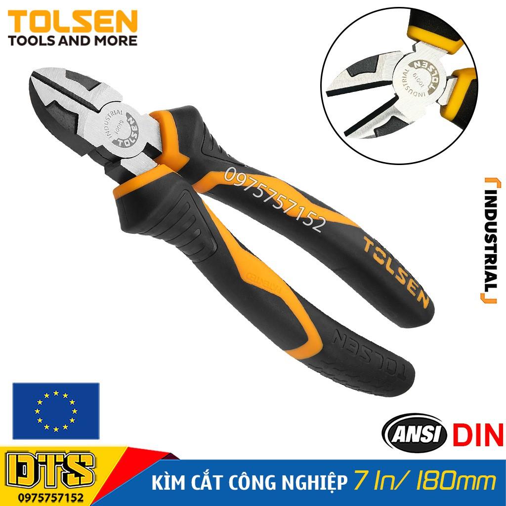 Kìm điện tổ hợp, kìm cắt công nghiệp TOLSEN 7 inch/ 180mm, thép CR-V cao cấp mạ Niken chống gỉ - Tiêu chuẩn Châu Âu