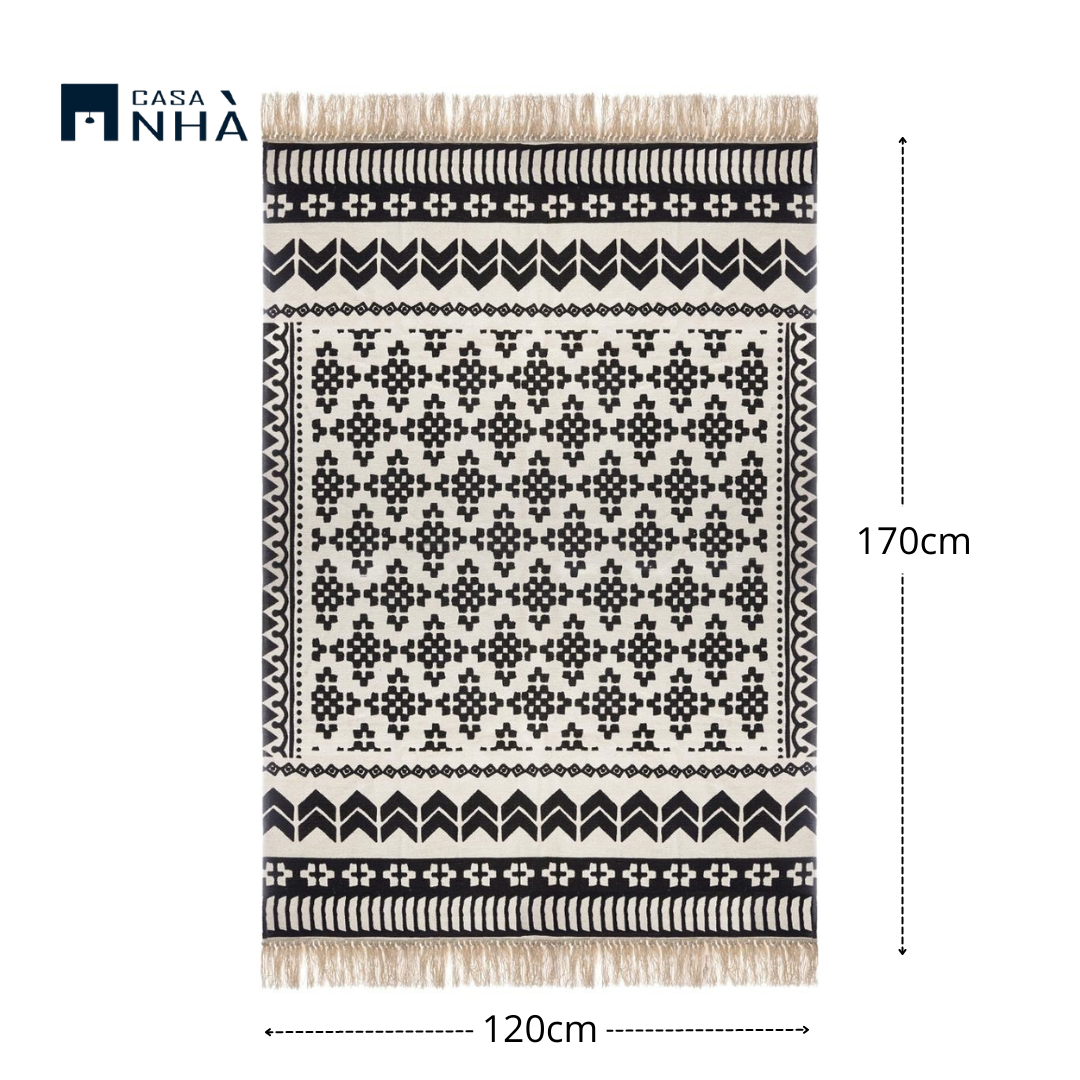 Thảm cotton trải sàn trang trí nhà cửa DELHI CARPET 120x170cm