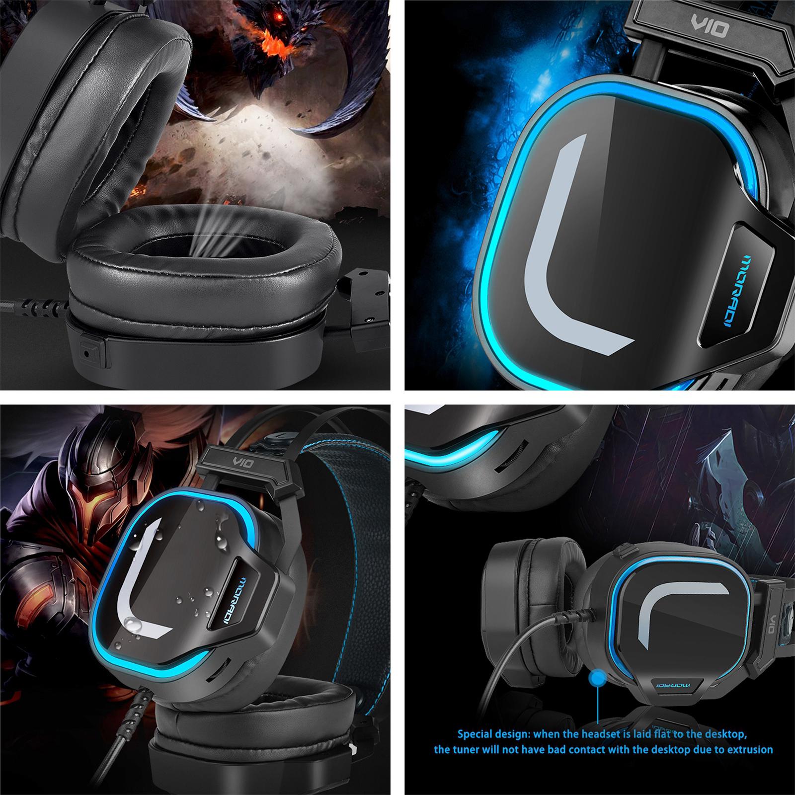 7.1 Stereo Over Ear Gaming Headset Headphone with LED Light for Gamer for PC Laptop