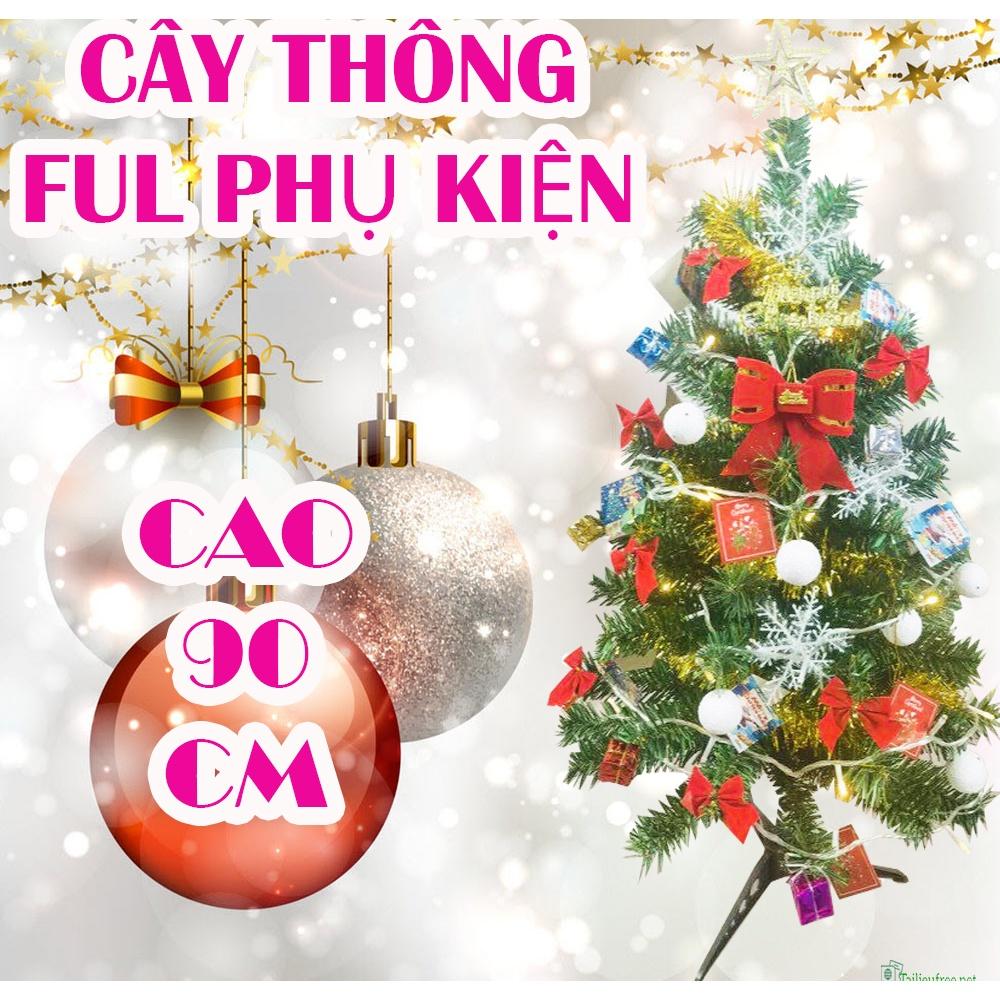 Cây thông cao 60cm-90cm -120cm -150cm kèm full phụ kiện trang trí