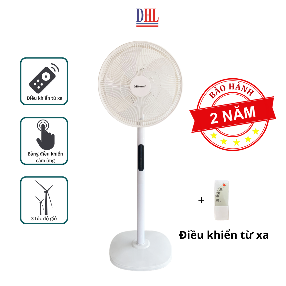 Quạt Cây Đứng Mitomo FCE-60 có điều khiễn từ xa, hẹn giờ hàng chính hãng