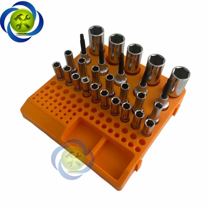 Khay nhựa để tuýp khẩu và mũi vít L+R+T LRT-80L kích thước 215mm x 215mm có 80 lỗ