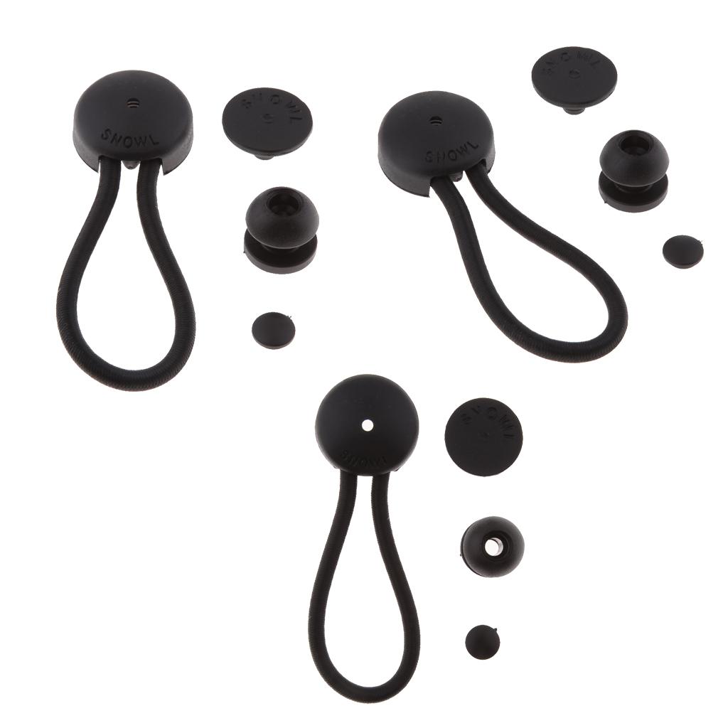3 Đen Bóng Bungee Bungie Dây Bạt Thắt Lưng Dây Tán Mới