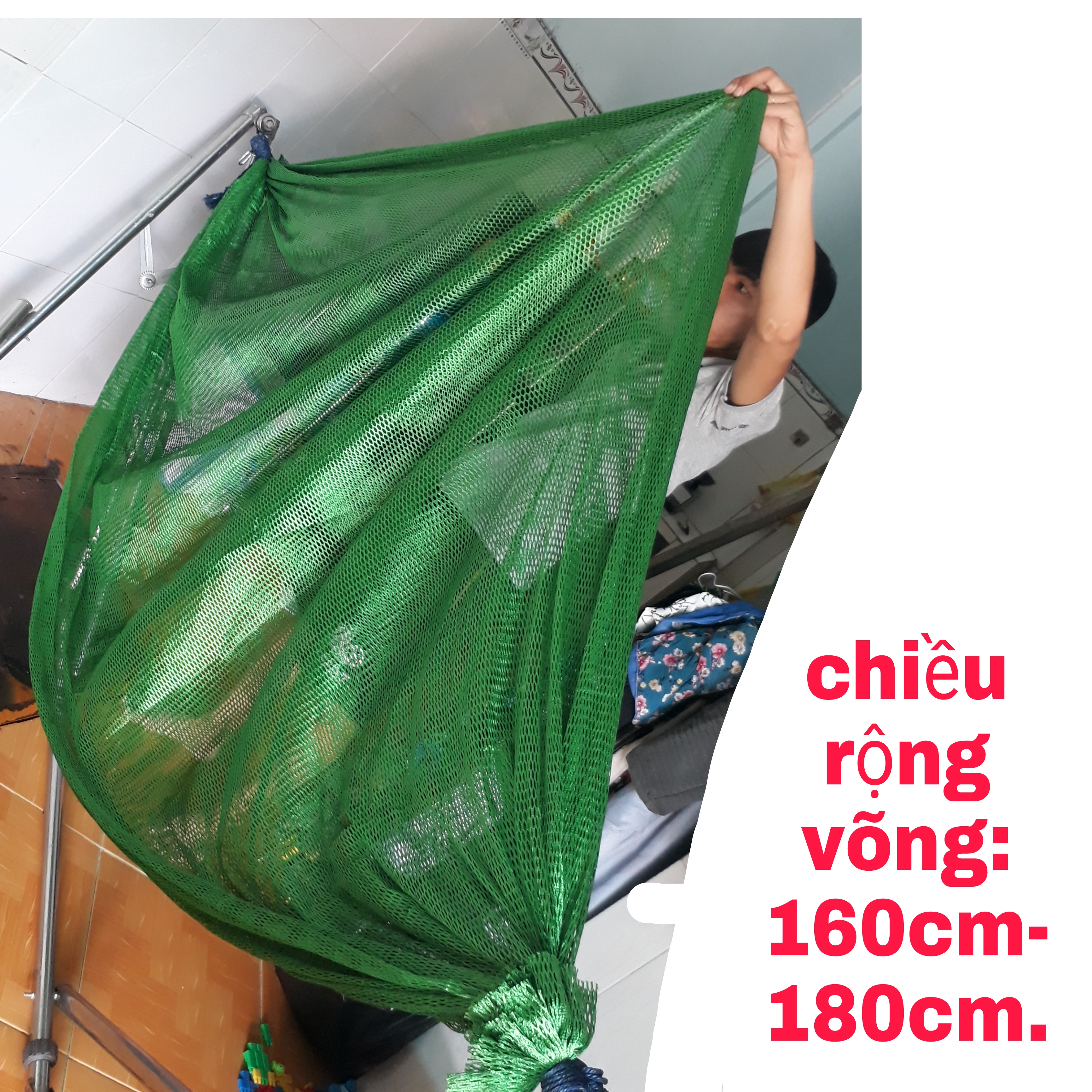 Võng lưới Cột Đầu 2 Lớp nặng 1kg. KT 245cmx 170cm. Võng Treo Tường. Lưới Võng Cao Cấp