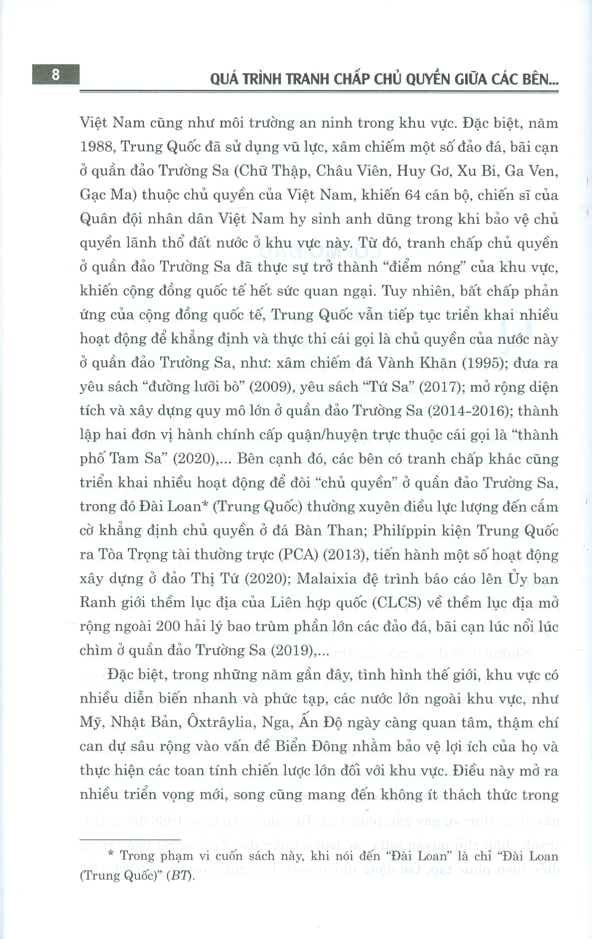 Quá Trình Tranh Chấp Chu Quyen Giữa Các Bên Ở Quần Đảo Trường Sa Từ Năm 1988 Đến 2020 (Sách chuyên khảo)