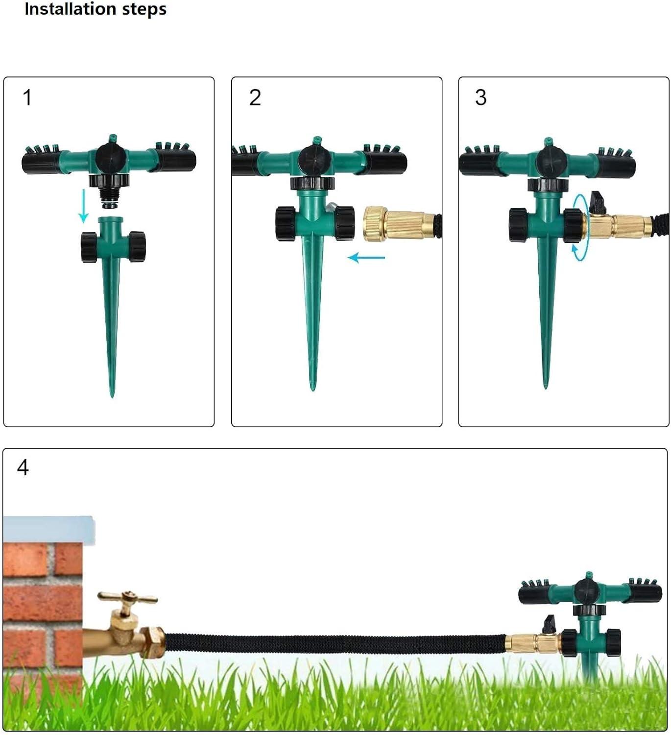 Đầu tưới vườn và cỏ tự động xoay 360 độ - Có diện tích lên đến 800 ft vuông.