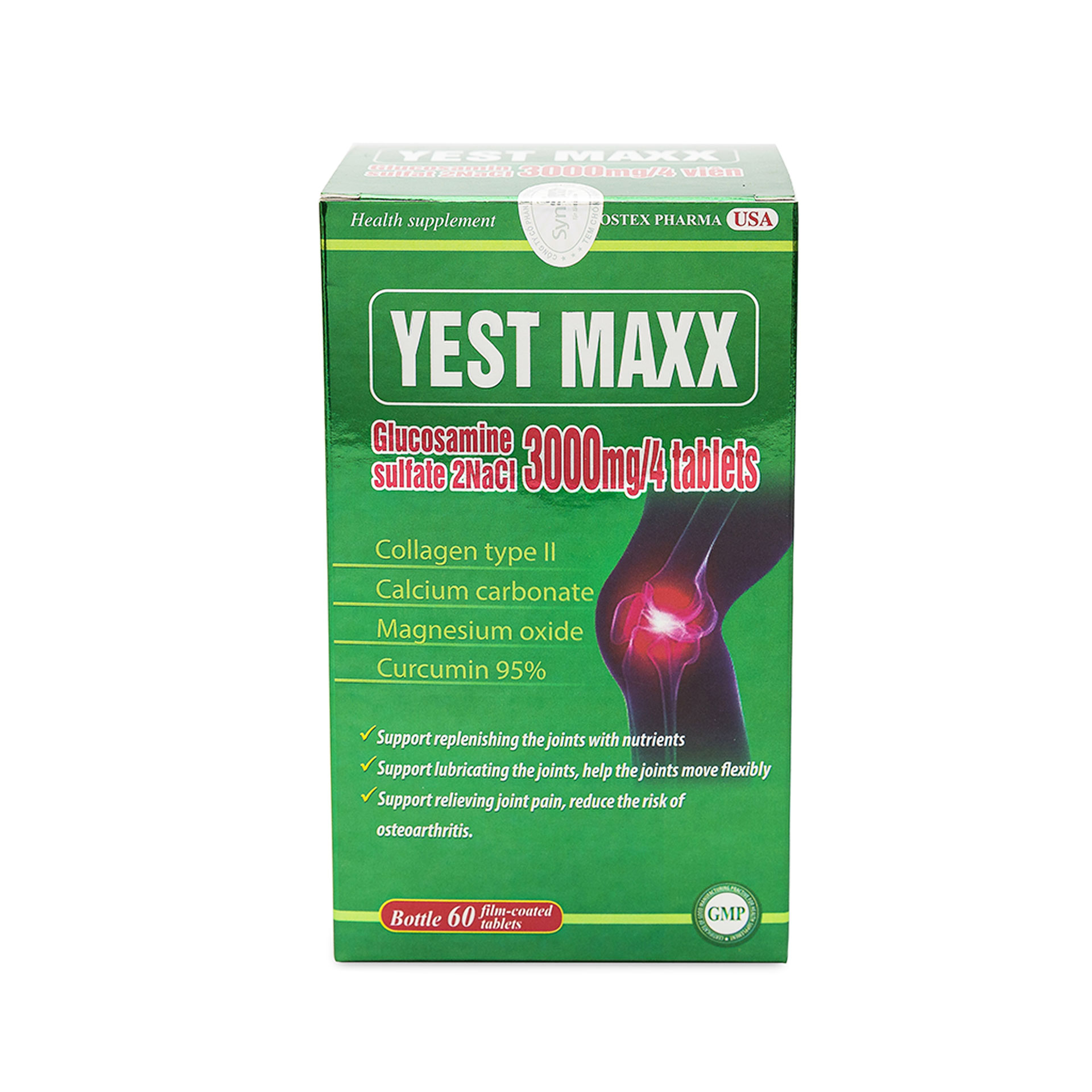 Hỗ trợ xương khớp Yest Maxx bổ sung dưỡng chất giúp giảm đau mỏi hộp 50 viên