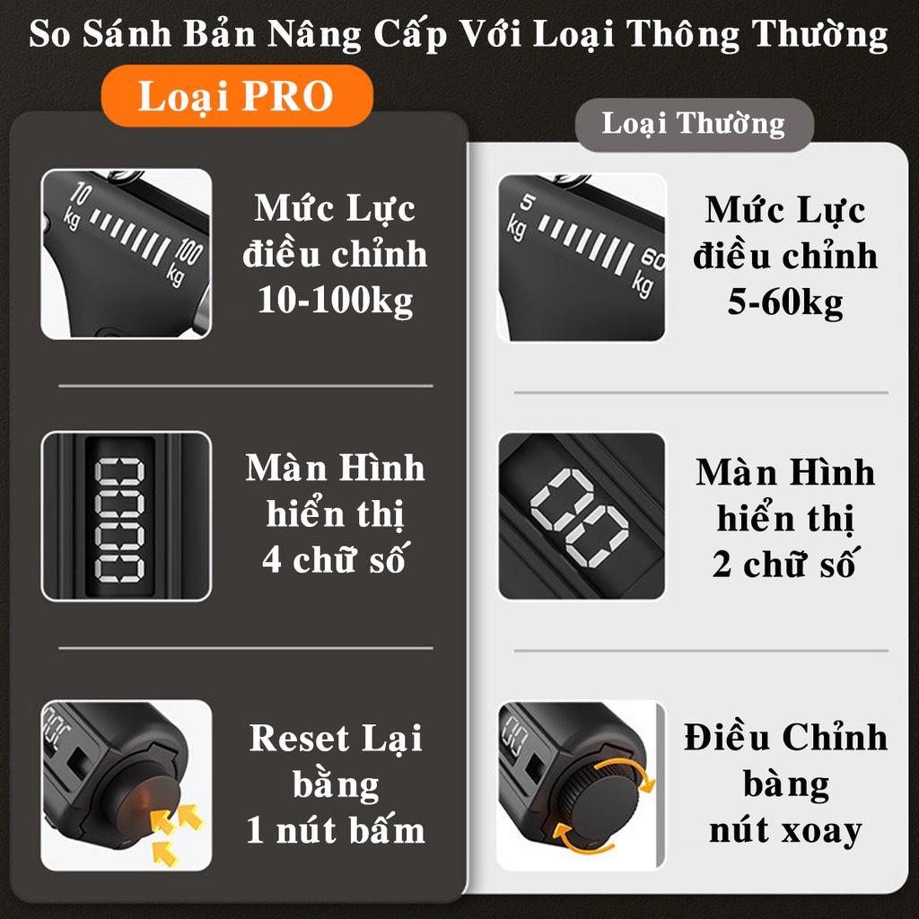 Kìm Bóp Tay Pro Đếm Số Điện Tử - Chọn Màu - Dụng Cụ Tập Gym Tại Nhà Điều Chỉnh Lực Từ 10-100kg Chính Hãng