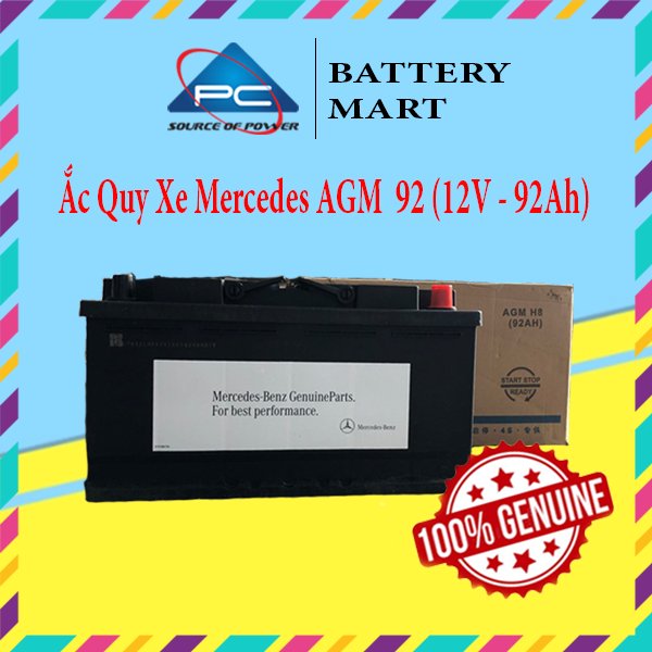 Ắc Quy Xe Mercedes AGM 92, A0019828208 12V 92Ah