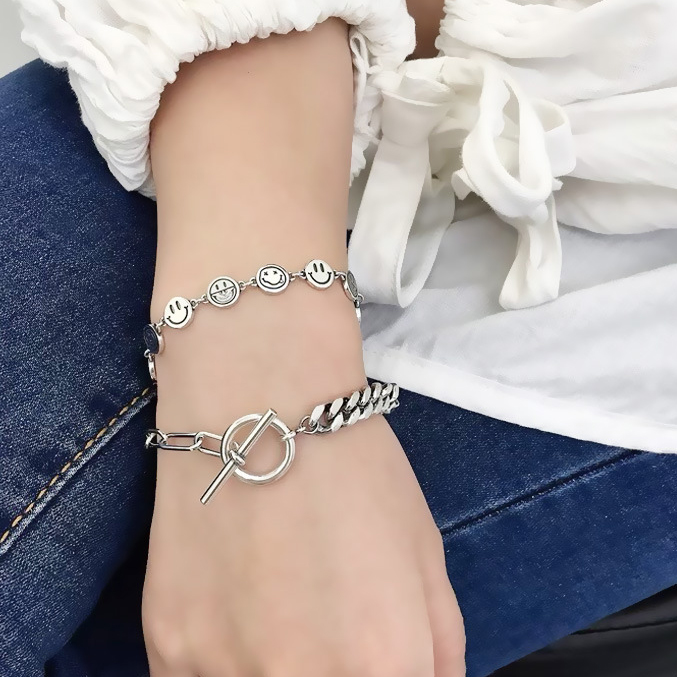 Vòng đeo tay titan thép OT phong cách Hàn Quốc