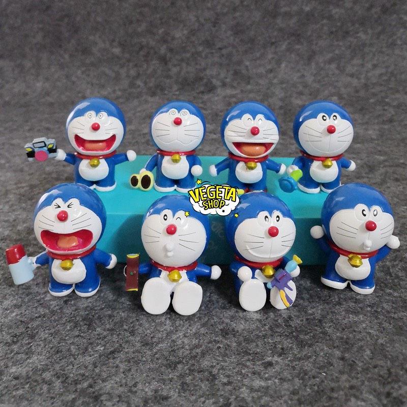 Mô hình Doraemon Doremon - Trọn bộ 8 Mô hình tư thế Doremon Doraemon và bảo bối - Cao khoảng 5~6cm