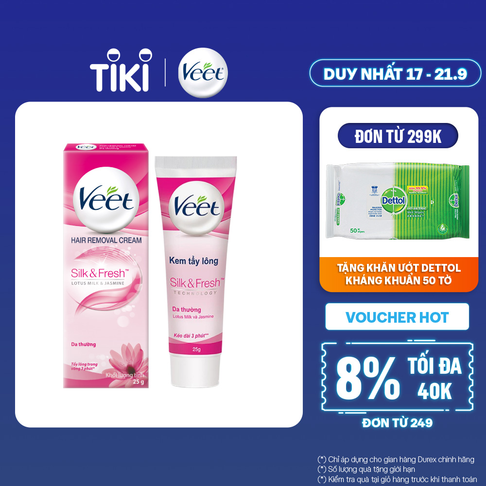 Kem Tẩy Lông Cho Da Thường Veet Silk Fresh 25G