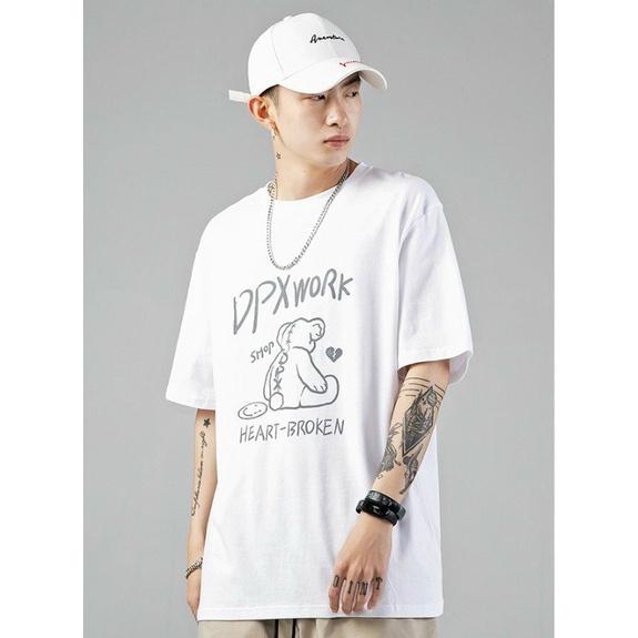 Áo thun nam tay ngắn phản quang bạc DPXWORK độc lạ năng động cool ngầu,Áo thun Unisex tay lỡ in Logo độc lạ phản quang bạc ( Đen, Trắng )