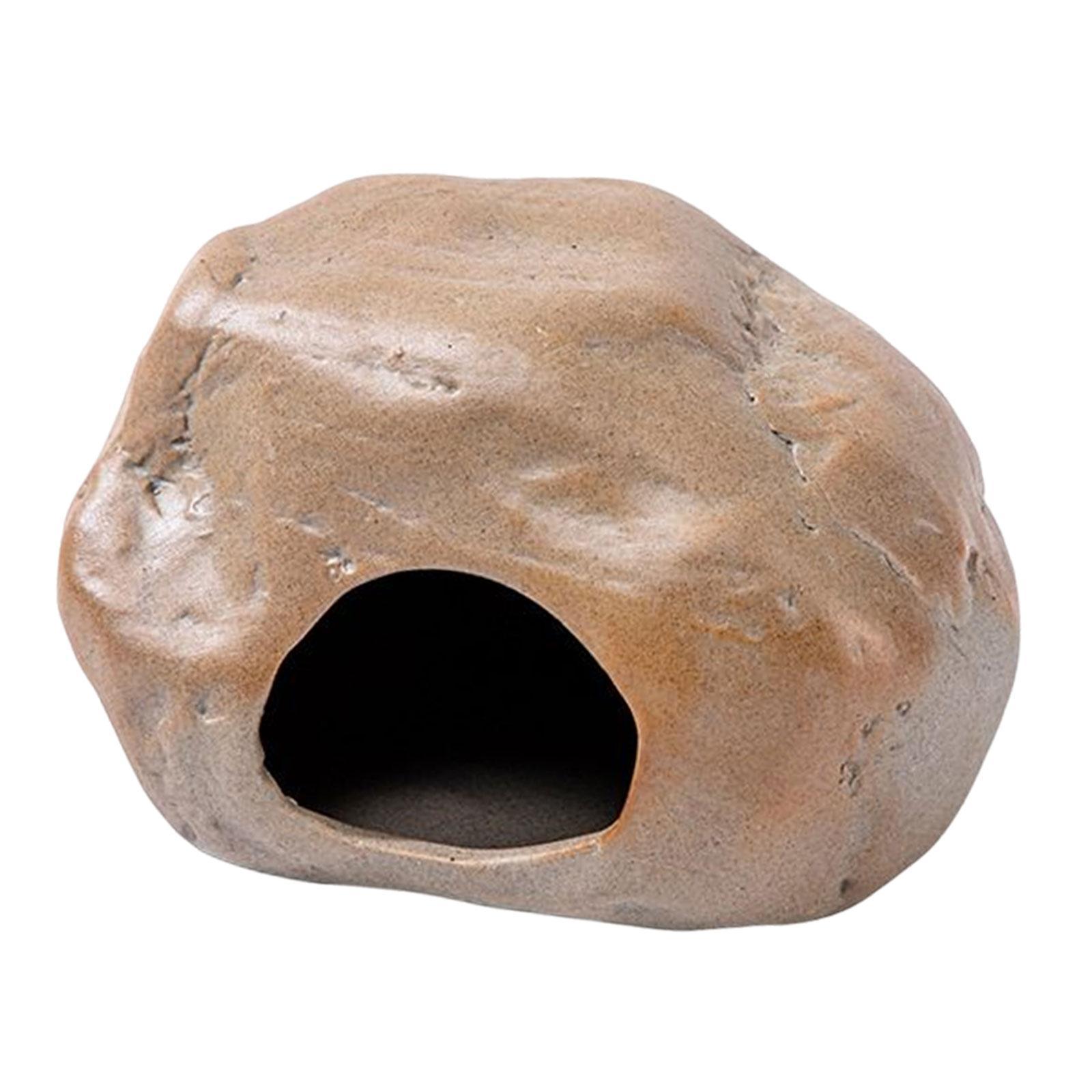 Stone Shape Hamster Hideout House Landscaping Hideaway Small Animals Cage Pets Habitat House Critter Bath for Dwarf Chipmunk Mice Gerbils