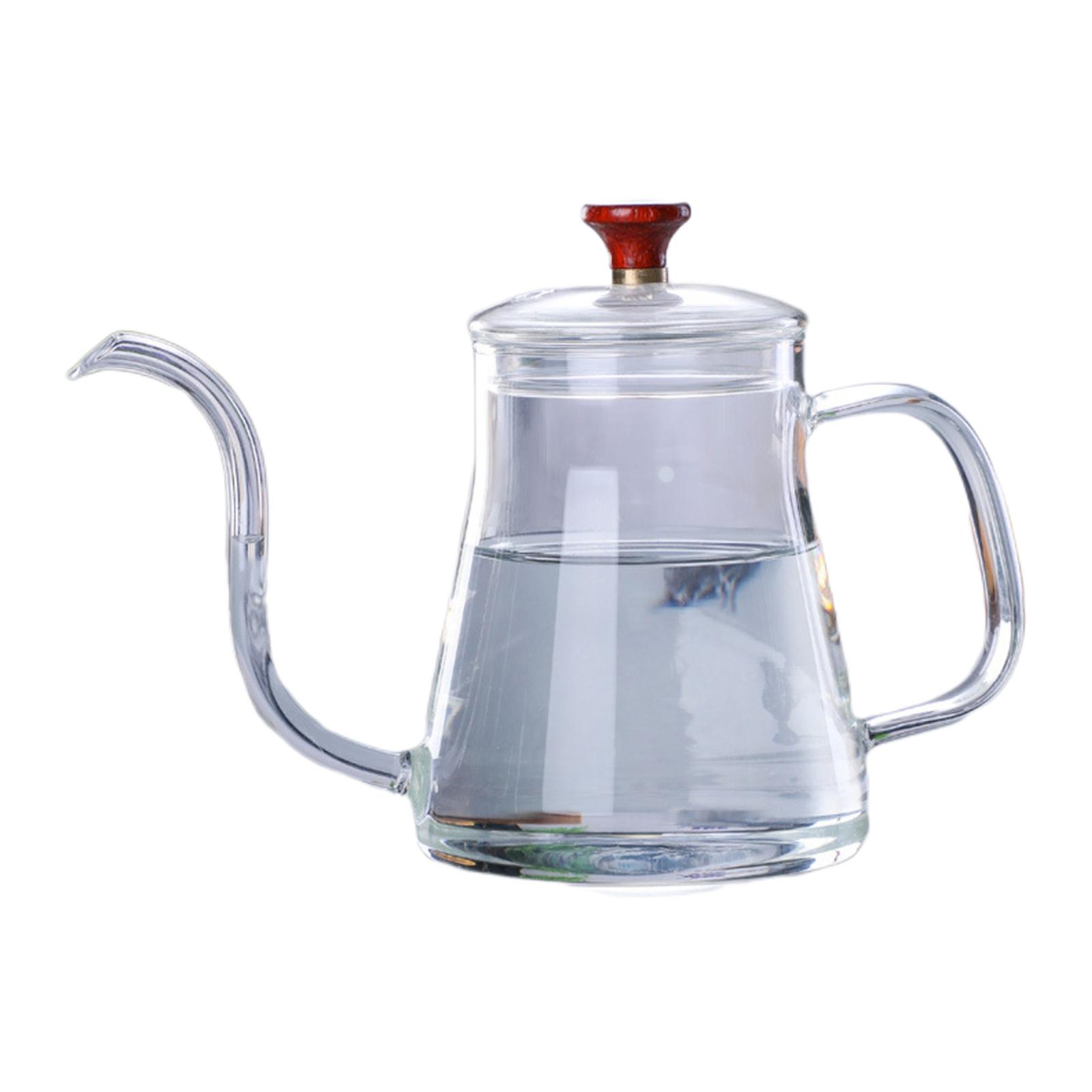Glass Tea Pour Over Kettle Premium Grade with Lid for Drip Coffee Hand-Made Coffee and Tea Brewing