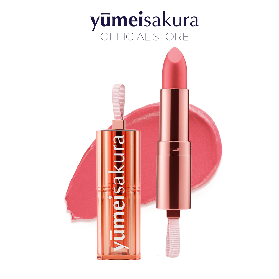 Son Thỏi Màu Cam Sữa Lì Mịn Siêu Dưỡng Yumeisakura Chotto Matte Milky Orange Lipstick YMS18 3.5g