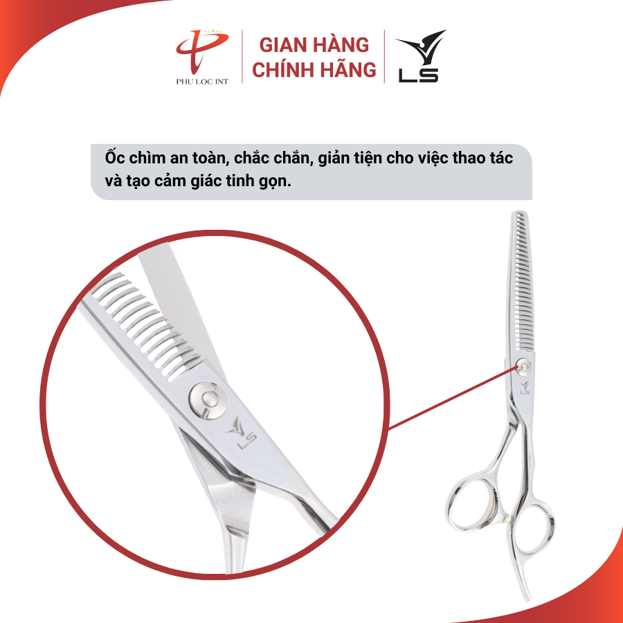 Kéo tỉa tóc VLS TB130 quai offset vênh đỡ ngón cố định - Hàng chính hãng