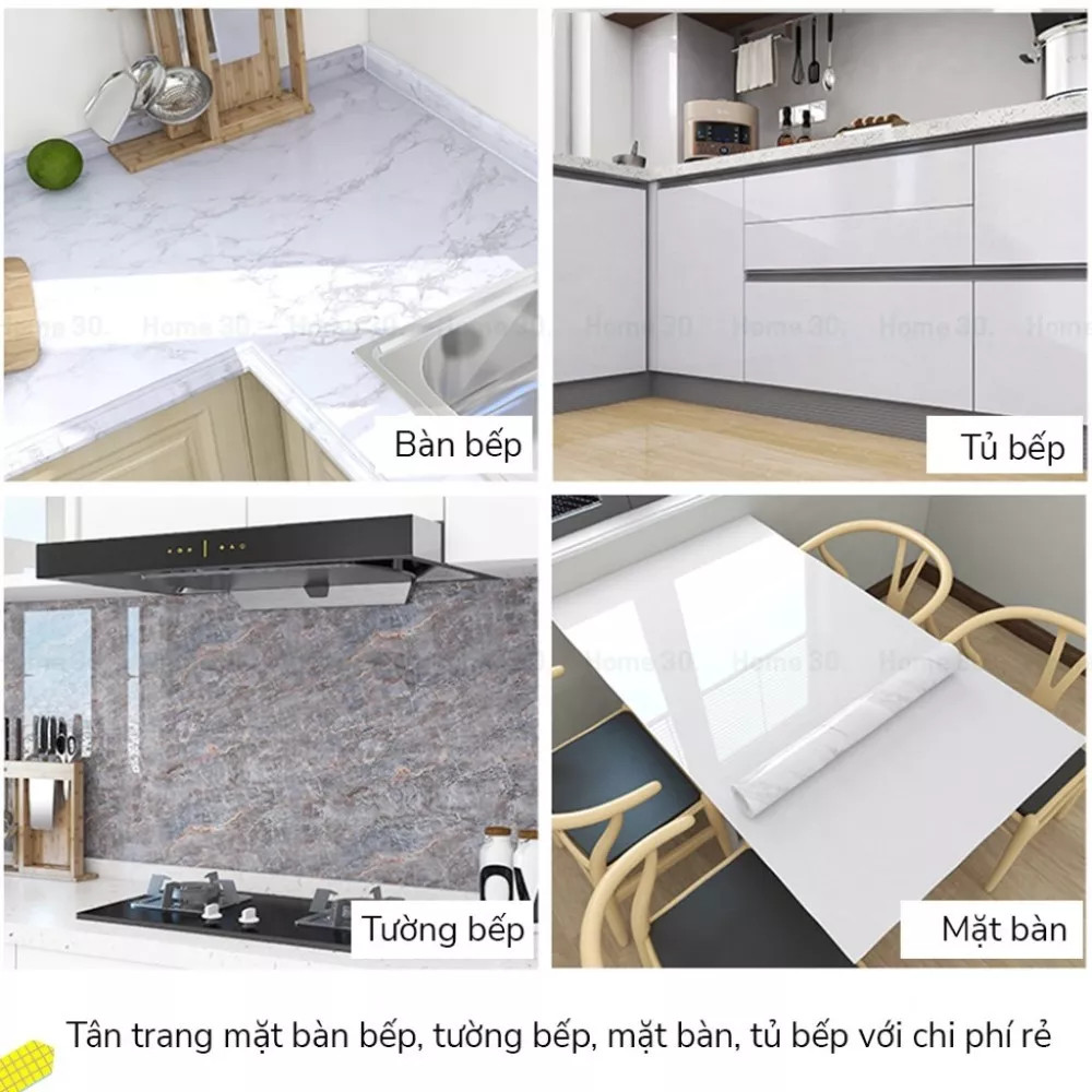 Combo 2 cuộn dán decal dán bếp, dán tường chống nhiệt, kháng khuẩn, chống cháy, cực kỳ dễ lau chùi, decal bạc dán đa năng - chính hãng dododios