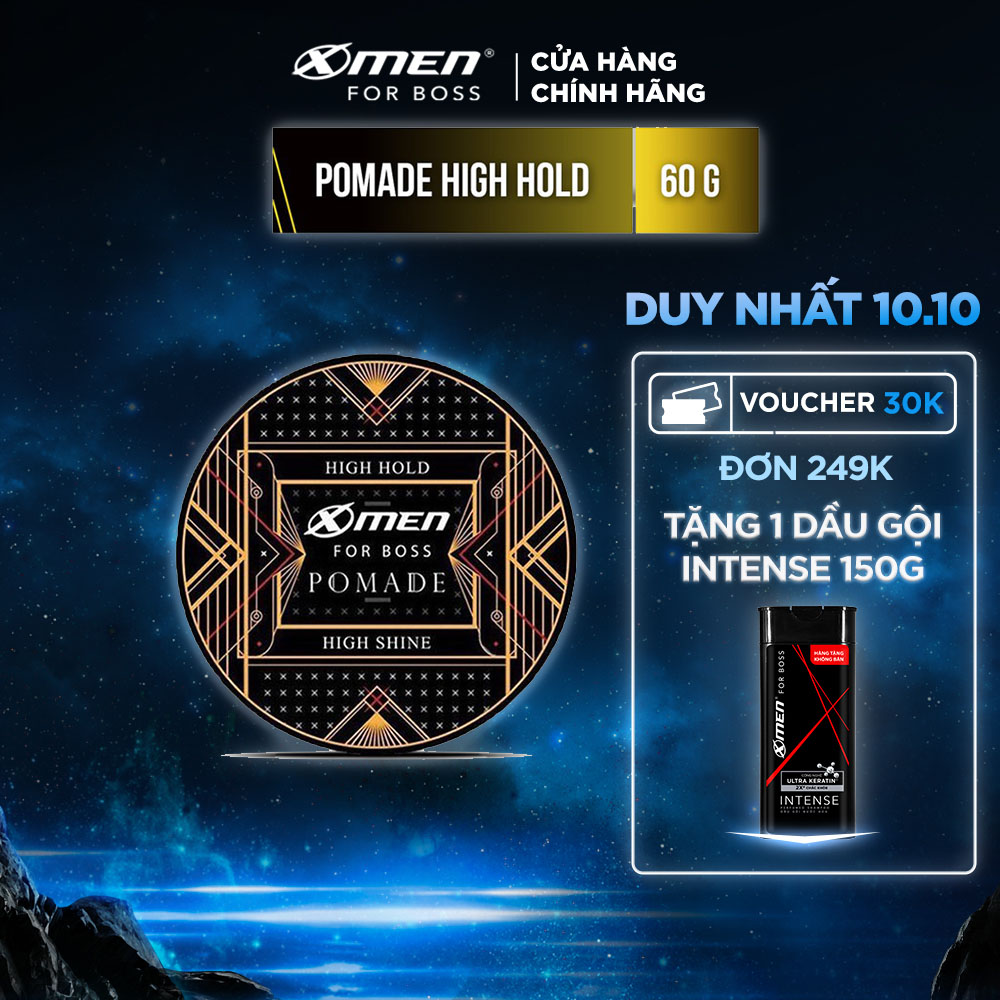 Pomade tạo kiểu tóc X-Men For Boss High Hold - Dày bồng lãng tử 60g