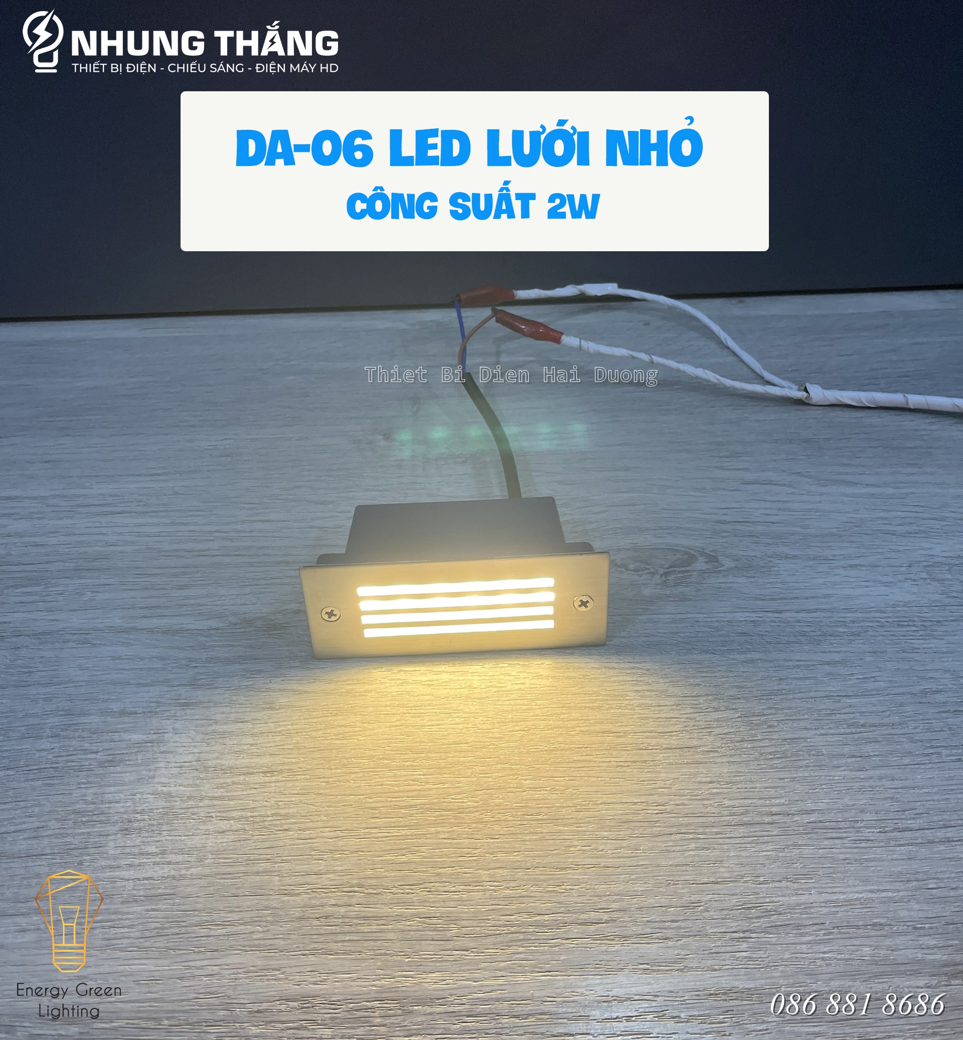 Đèn Âm Tường,Chân Cầu Thang DA-06 LED Hình Lưới - Chống Nước IP65 - Mặt Nhôm Cao Cấp - Có Video