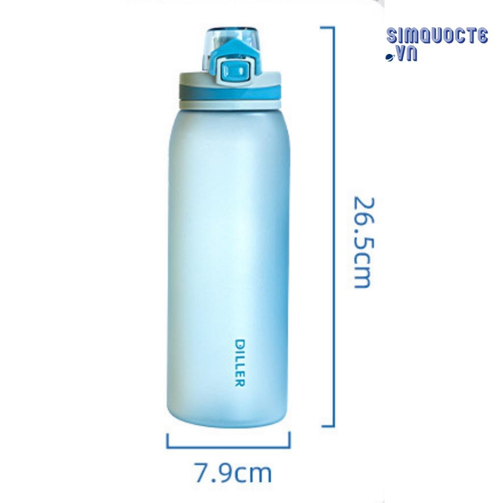 Bình Nước Thể Thao Nhựa TRITAN 900ml DILLER cho các hoạt động ngoài trời