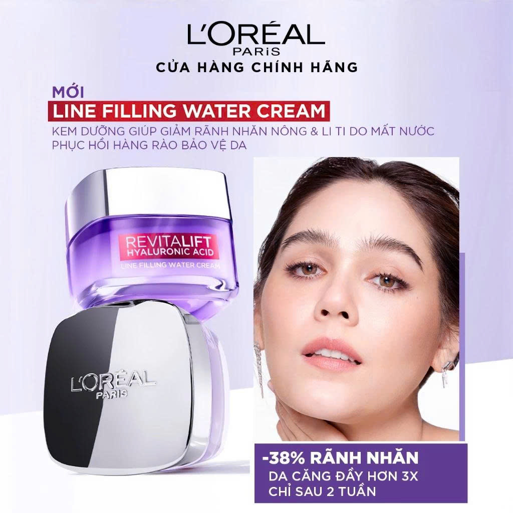 Kem dưỡng siêu cấp ẩm, giúp làm căng mượt da và giảm nếp nhăn L'Oreal Paris Revitalift 1.5% Hyaluronic Acid 50ml