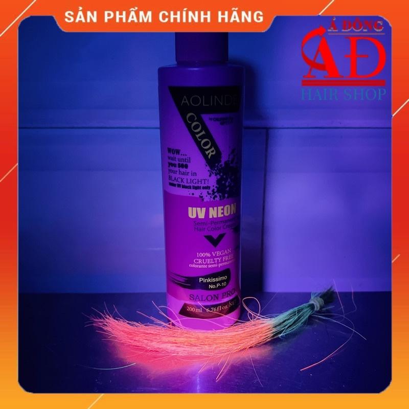 MÀU NHUỘM TÓC PHẢN QUANG HIGHLIGHT PHÁT SÁNG TRONG ĐÊM DƯỚI ĐÈN UV NEON AOLINDE 200ML