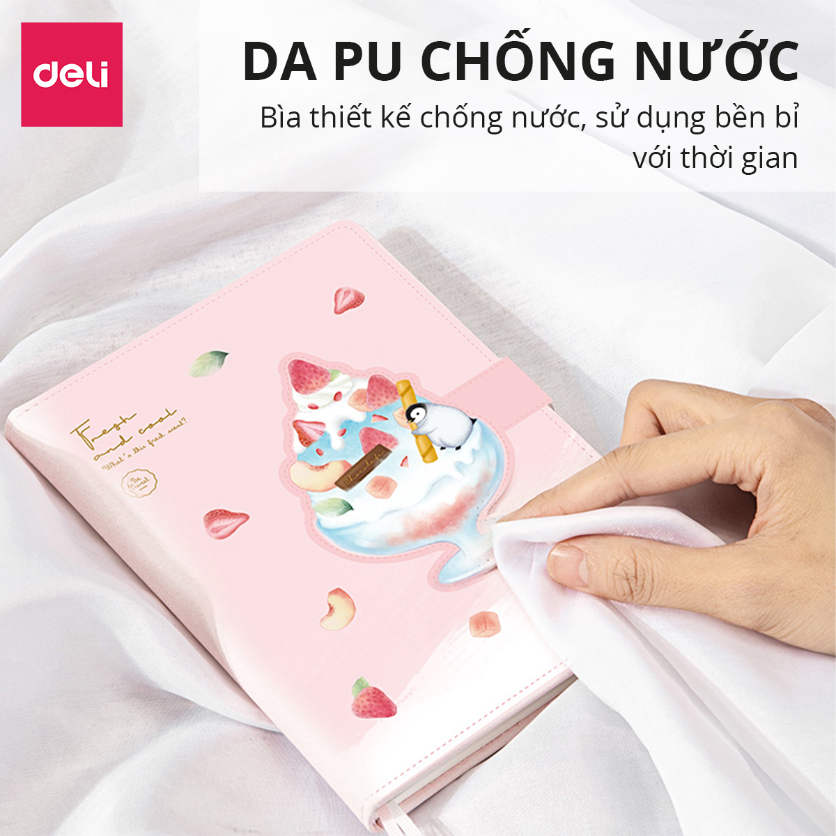 Sổ Tay Ghi Chép Bìa Da Cao Cấp 192 224 Trang 96 112 Tờ 80gsm Deli - Chống Nước Làm Quà Tặng Sang Trọng Phù Hợp Học Sinh Văn Phòng Sổ Kế Hoạch Planner - SZ044 SZ047