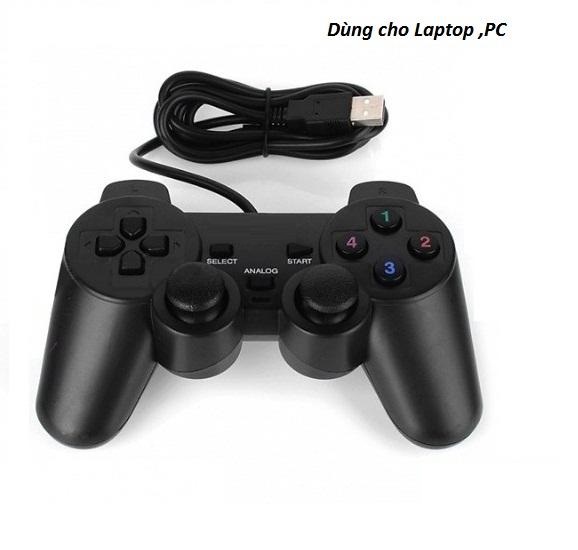 Tay cầm chơi game cho PC/Laptop cổng USB đen (có gạt Analog) có rung tay đơn - Hàng nhập khẩu