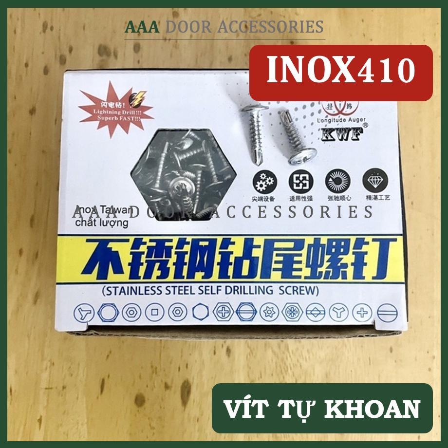 Hộp 1Kg Vít tự khoan Inox 410 (đầu dù/ đầu bằng) 1F9 2F5 3F2