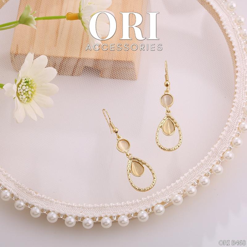 Bông tai nữ móc câu dáng dài hình giọt nước ORI ACCESSORIES B468