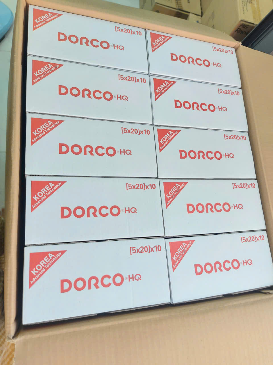 Vỉ 100 hộp lưỡi lam Dorco HQ màu đỏ ( Dao lam Dorco Đỏ)