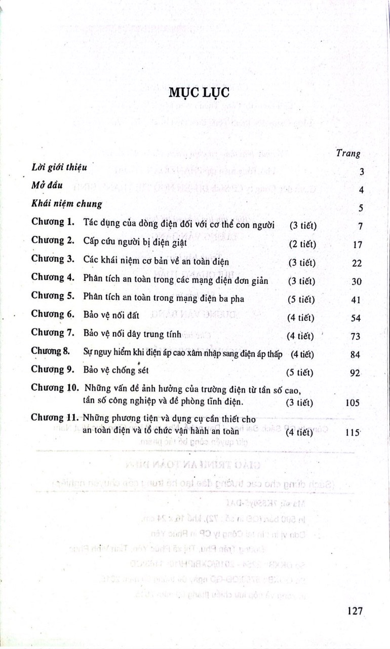 Giáo Trình An Toàn Điện (Sách dùng cho các trường đào tạo hệ trung cấp chuyên nghiệp)