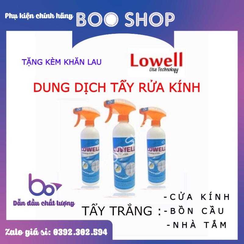 Dung Dịch LOWELL Chai Xịt Tẩy Ố Mốc Kính Lái,Logo, Bề Mặt Sơn, Các Chi Tiết Trang Trí Inox Xe Hơi Ô Tô