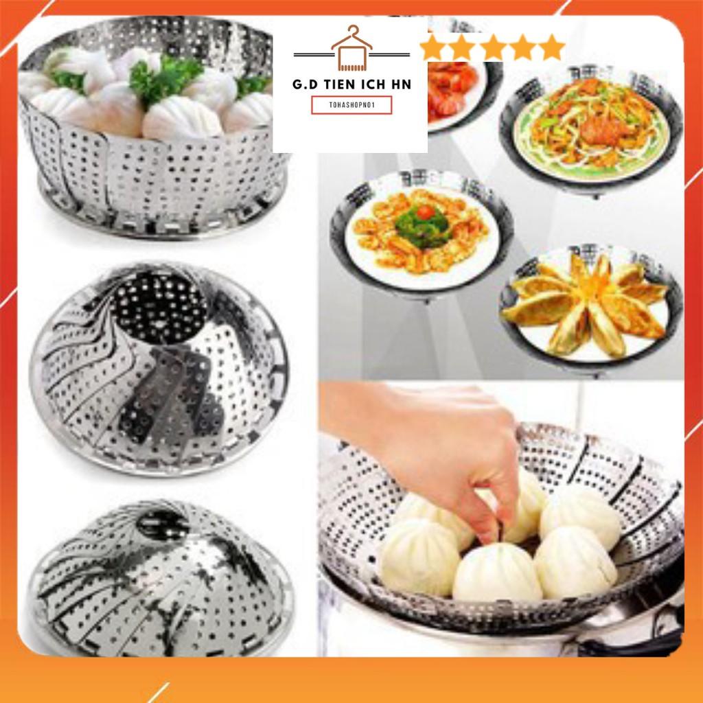 Vỉ inox 304 hấp xôi, gà, cá, bánh bao cao cấp - Kiểu hoa sen dễ dàng điều chỉnh kích thước