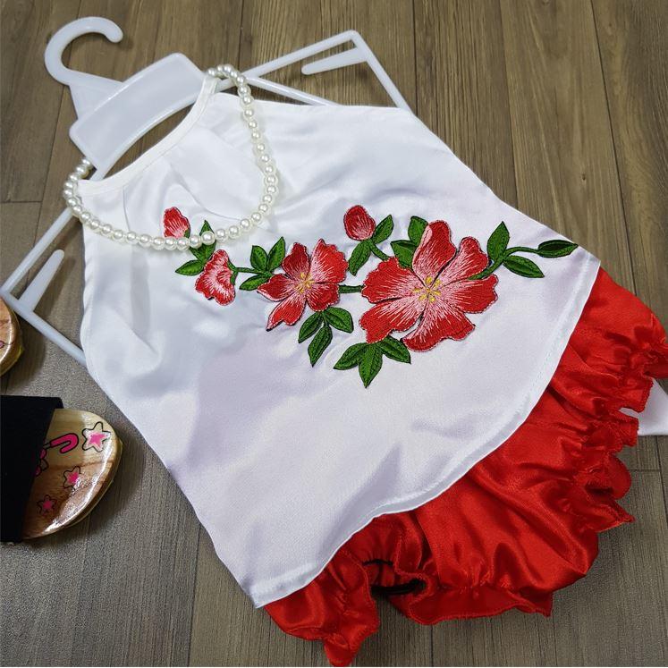 Bộ đồ bé gái yếm hoa hồng hoa sen CHẤT LIỆU CAO CẤP 8-22kg Angel Baby Thời Trang Thiết Kế