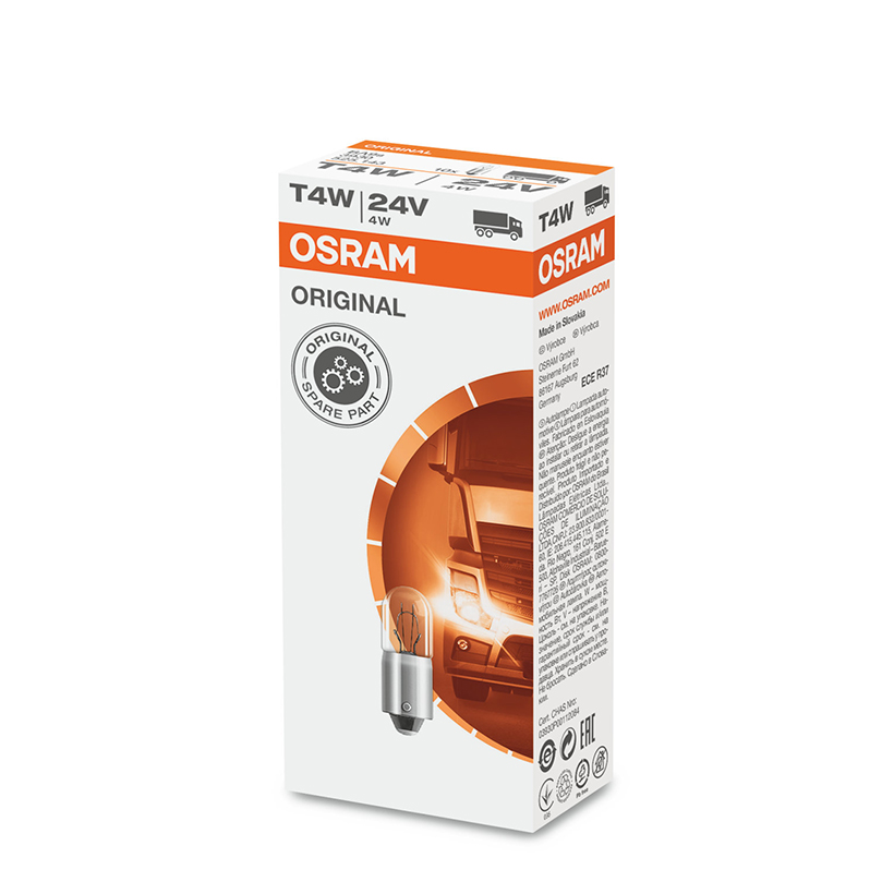 Combo 10 Bóng Đèn Soi Biển Số OSRAM Original T4W 24V 4W