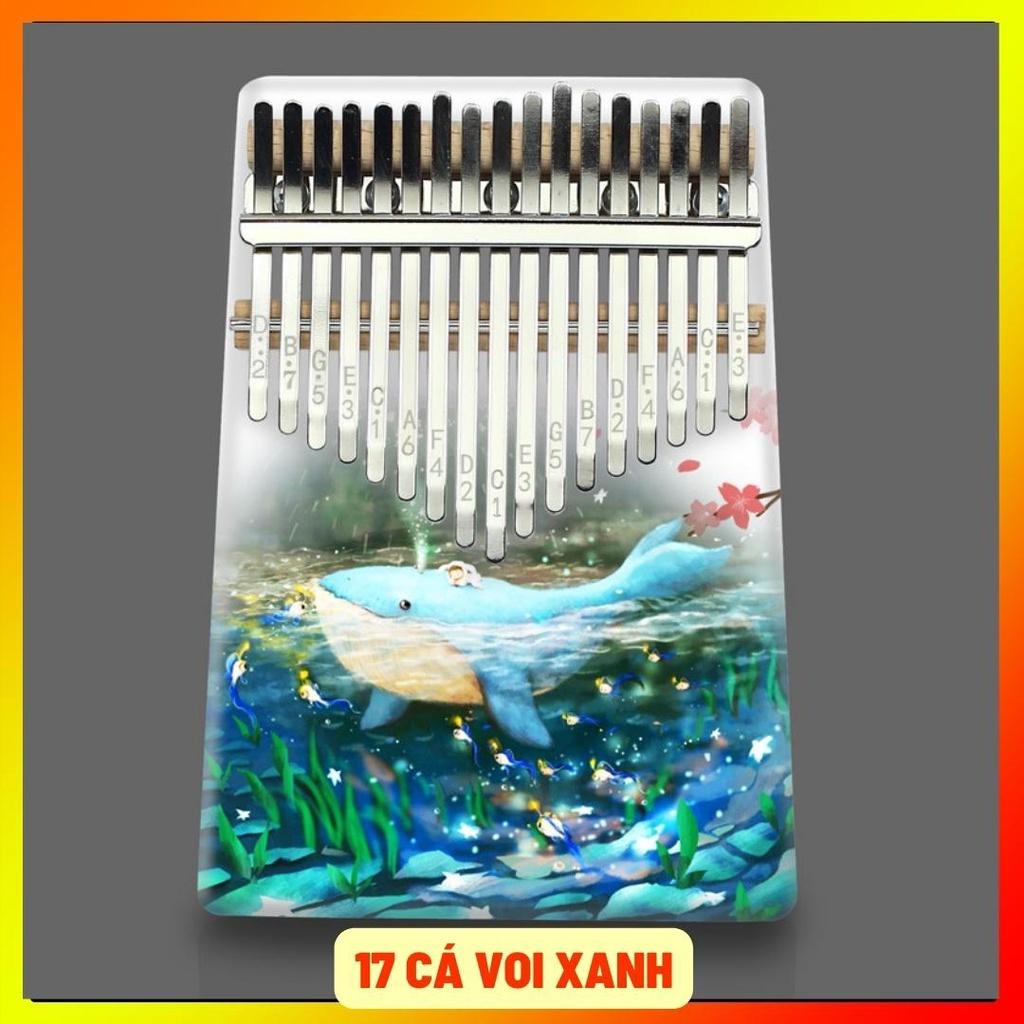 ĐÀN KALIMBA 17 PHÍM NGUYÊN KHỐI NHIỀU HOA VĂN CỰC DỄ THƯƠNG CHẤT LƯỢNG TỐT ÂM THANH HAY ĐẦY ĐỦ PHỤ KIỆN ĐI KÈM