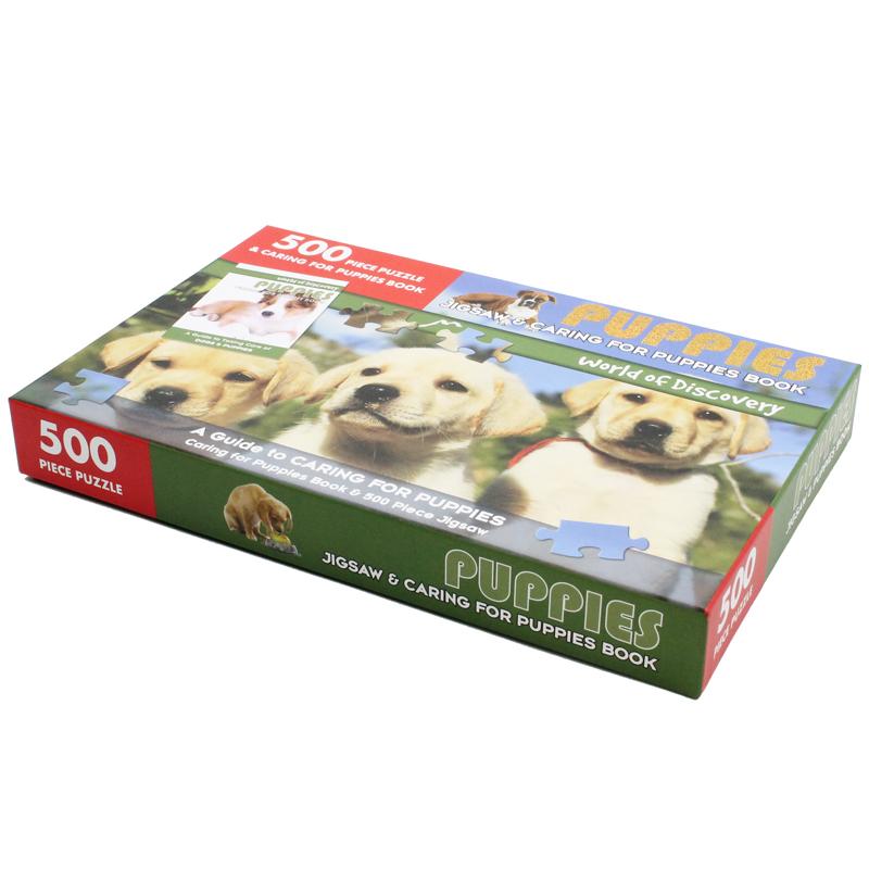 5000 Piece Puzzle &amp; Caring For Puppies Book: Puppies