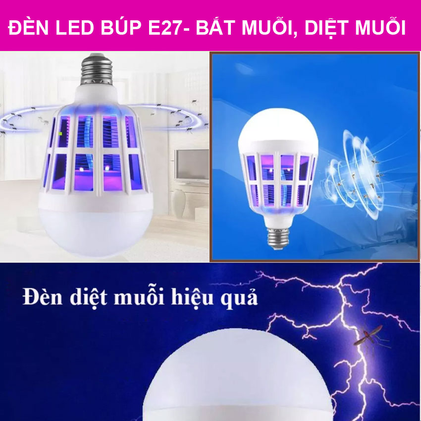 Chống Muỗi Bóng Đèn Đuổi Bọ Zapper Diệt Côn Trùng Đêm Đèn 2 Trong 1 Bóng Đèn E27 LED Muỗi sát thủ AC 175 V-220 V.