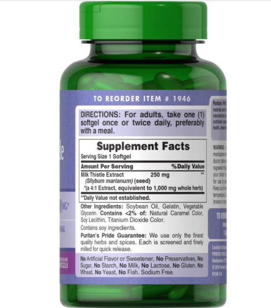 Bổ gan Puritan's Pride Milk Thistle Extract Mỹ hỗ trợ giúp gan khỏe hơn, tăng sức đề kháng, hỗ trợ giải độc gan, giảm mụn - QuaTangMe Extaste -180 viên