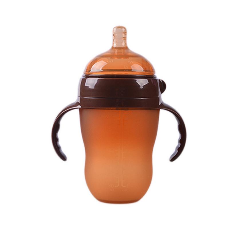 Bình Sữa Nano Bạc Silicone Rộng Cỡ Nòng Có Tay Cầm Ống Hút Cho Bé Bình Sữa Cho Bà Mẹ Và Trẻ Em Tiếp Tế Thực Phẩm Ăn Dụng Cụ