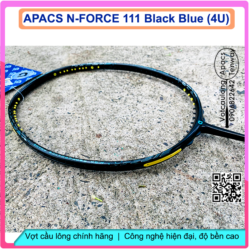 Vợt cầu lông Apacs N-Force 111 Black Blue - 4U (NEW) Vợt chuyên công, thân đũa chống cản gió