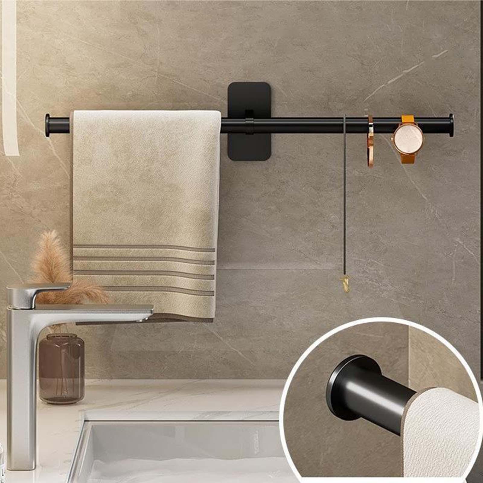 Towel Rack Shelves Bar Storage Organizer Wall Mount Rod Holder for Living Room Hotel