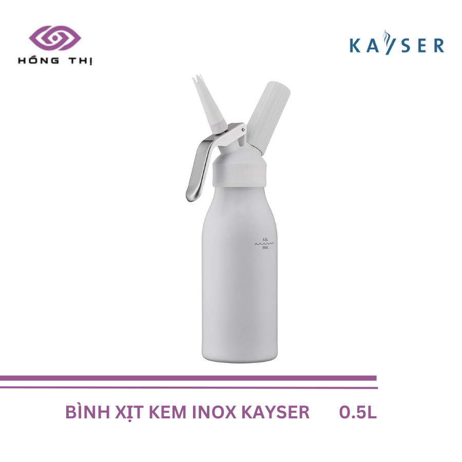 Bình Xịt Kem Tươi bằng Nhôm hiệu KAYSER dung tích 0.5 Lít mã hàng 4955 - Hàng Nhập Khẩu